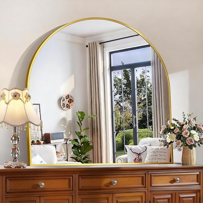 CIRCUMI Arched Wall Mirror, Metal Frame, Large Size