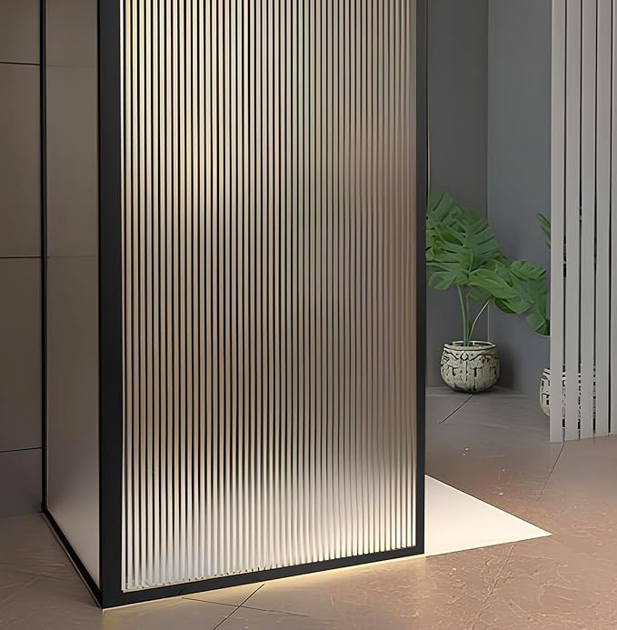 Brixwell SDCD3812MBL-XCP25 Matte Black Frameless Shower Door Aluminum Deep