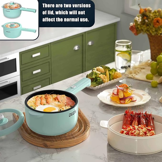 Dezin Electric Cooker, 2L Non-Stick Sauté Pan, Rapid Noodles Mini Pot