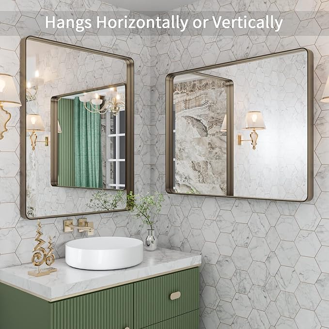 LOAAO 28”X36” Bronze Bathroom Mirrors