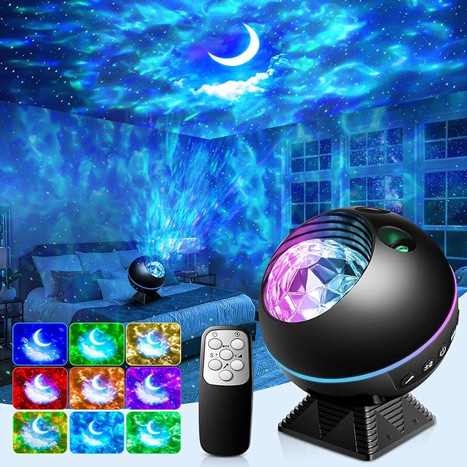 One Fire Star Projector Lights for Bedroom, 43 Lighting Modes Galaxy Star Projector Night Light,Remote Timer Clouds Lamp for Kids Room Decor,360° Rotation LED Christmas Gifts for Kids Teen,Black