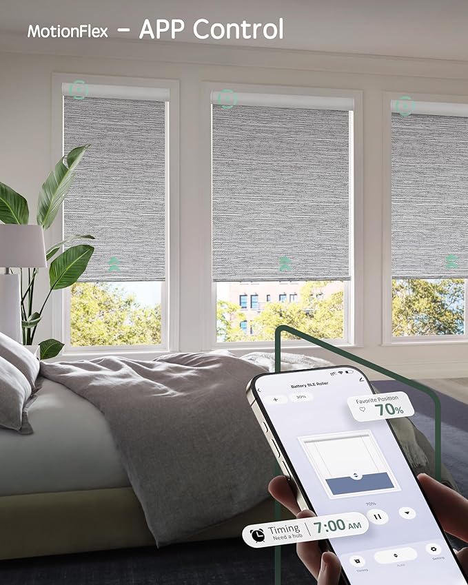 Yoolax Motorized Shades Dual Control, MotionFlex Motorized Roller Shades