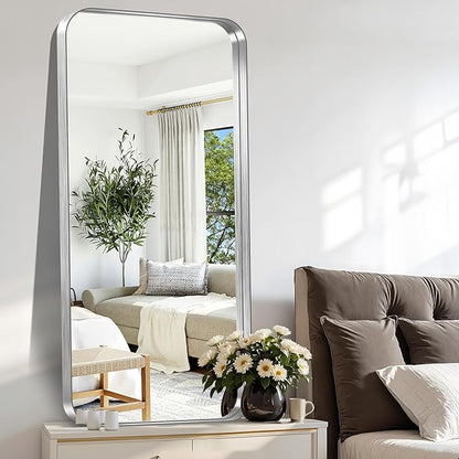 CIRCUMI Silver Bathroom Mirror, Rounded Corner, Tempered Glass, Large Mirror