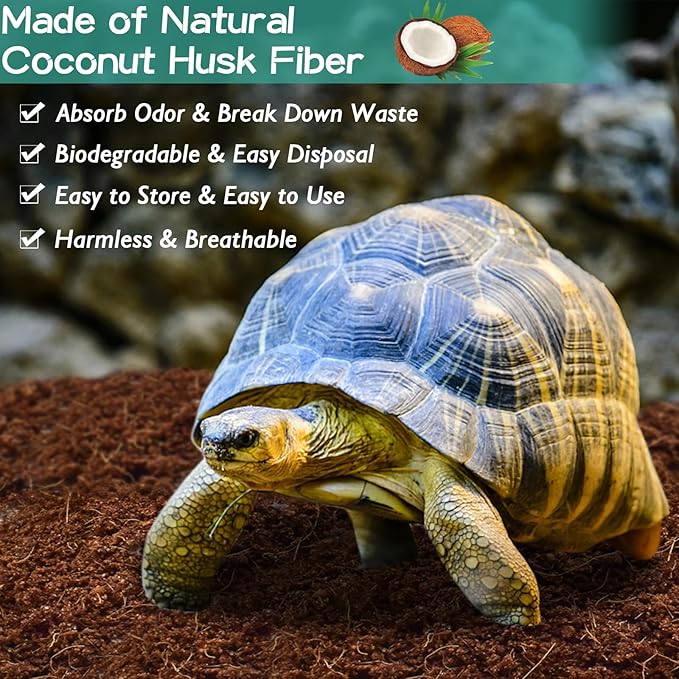 Halatool 6 Pack Coconut Fiber Tortoise Substrate, Organic Coco Fiber Bricks Reptile Bedding for Gecko Snake Lizard Hermit Crab Tarantula Worm Bin Frog