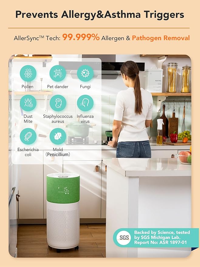 CleanForce Air Purifiers for Home Large Room Up to 2550 ft², H13 HEPA Air