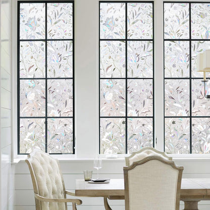 Kromapolis Window Film, Window Privacy Film, Window Vinyl Glass Covering, Stained Glass Decorative Film, Window Film Privacy Frosted, Static Window Clings, Non-Adhesive, No-Glue (11.8 x 78.7 inch)