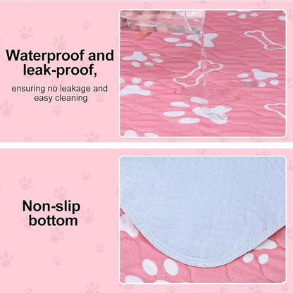BEAUTYZOO 4 Pack Washable Pee Pads for Dogs,Reusable Puppy Pads 36x41 Pink | Waterproof Super Absorbent,Non Slip and Leak-Proof Against Urine,Whelping Pads Mats for Puppy Potty Training,Playpen,Crate