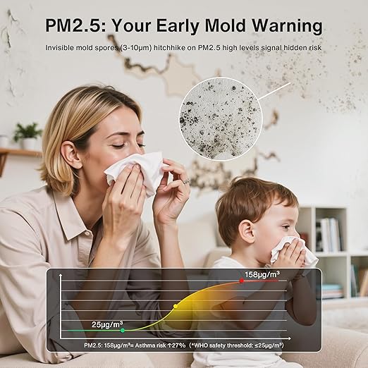 bonoch Upgrade Extended 12-Hour Battery Life 16 in 1 Air Quality Monitor Indoor