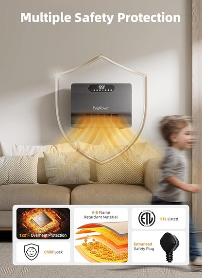 Brightown Smart Wall Heater, Electric Space Heater