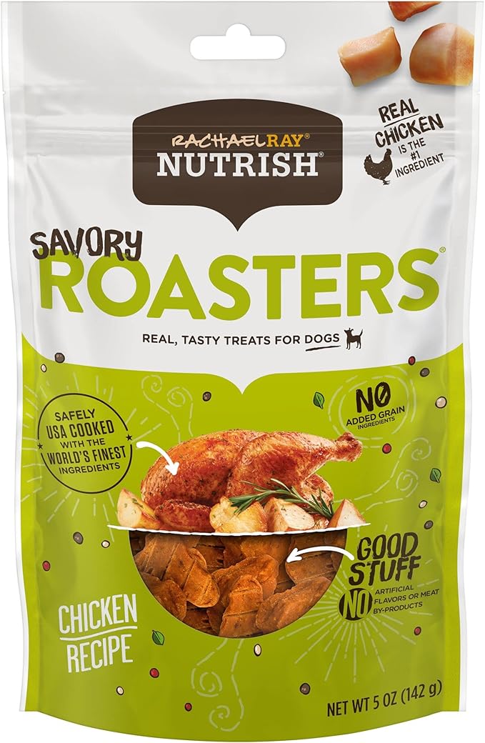 Nutrish Rachael Ray Dog Treats Savory Roasters Chicken Recipe, 5 oz. Pouch, 5 Count