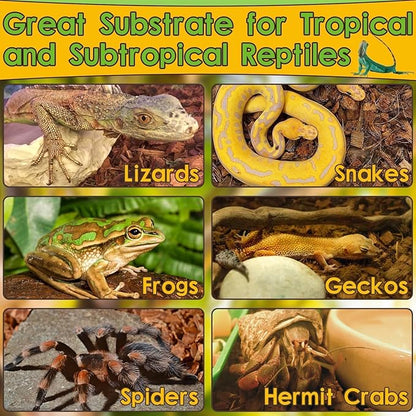 Halatool 2 Pack Snake Bedding Natural Coconut Chips Substrate Coco Husk for Reptiles Tank Terrarium Substrate for Ball Python Frog Gecko Hermit Crab Tortoise