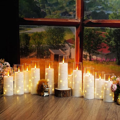 Flameless Candles with Embedded Star String, Suitable