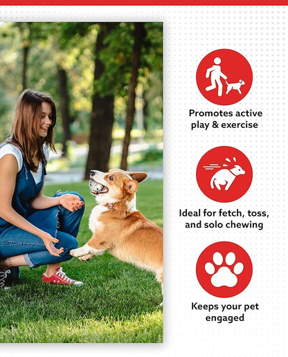 ALPI Chomp Ball - Durable Chew Toys for Dogs & Other Pets - Stimulating Dog Toys for Aggressive Chewers - Soft Dog Chews - 3-Pack, White