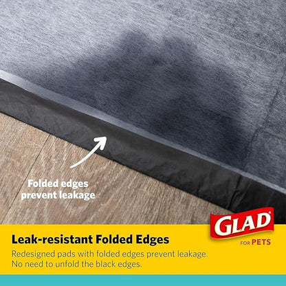 Glad for Pets Black Charcoal Puppy Pads, 17.5 x 23.5 Inch, 120 Count, 2-Pk | Super-absorbent core, disposable design, 17.5x23.5 in, potty crate and indoor training