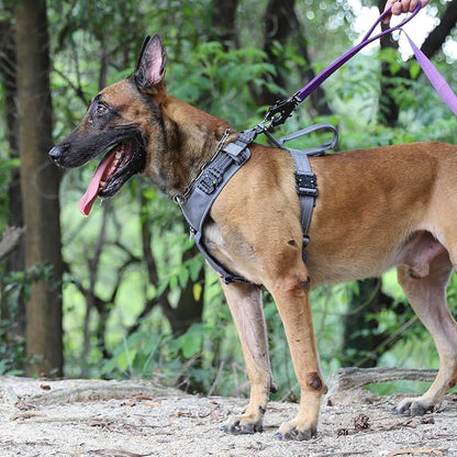 ICEFANG Dog Halter Harness with Metal Buckles,Dog Strap Vest for Large Dogs | Control Handle,Summer-Cooling,Reflective,Front Hook,Adjustable,Soft Padded,No Pull,Grey,Large