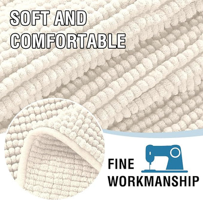H.VERSAILTEX Plush Chenille Dog Bed Cover Thick Soft Sofa Cover for 3 Cushion Couch Anti Slip Couch Cover Furniture Protector for Dog, Pet, Cat (35" x 74", Ivory)
