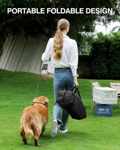 Veraste 30" Soft Collapsible Travel Dog Crate for Medium Dogs,Black | 4-Door Foldable Travel Crate,breathable mesh, foldable with storage bag