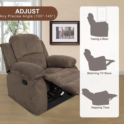 A Ainehome Living Room Furniture Set Leather Recliner Sofa Set Loveseat Chair Furniture Sofa Set for Living Room/Small Space/Rv/House/Office/Theater Seating (A-Taupe Brown Corduroy,Chair)