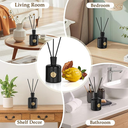 XEPTLE Reed Diffuser Set, 7.04 oz Oud & Bergamot Scent Diffuser