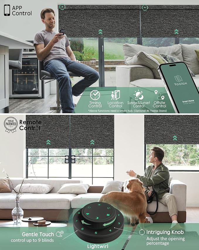 Yoolax Motorized Blinds with Remote, Smart Blinds