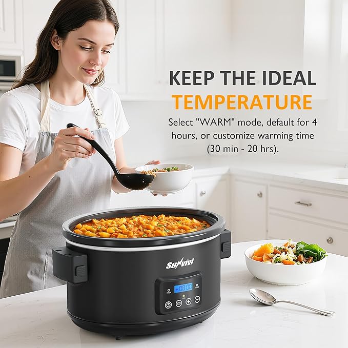 Sunvivi 8.5 Quart Programmable Slow Cooker: Multi-Cooker Food Warmer