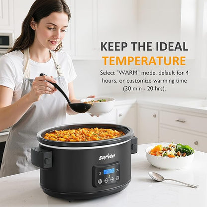Sunvivi 8.5 Quart Programmable Slow Cooker: Multi-Cooker Food Warmer