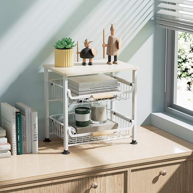 3-layer Kitchen Fruit Storage Basket Snack Rack, Countertop & Desktop Pull-out