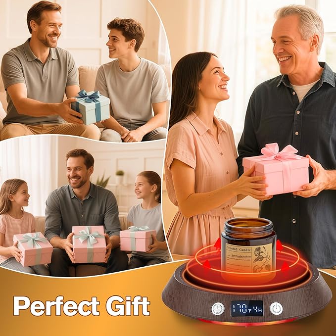 Kepwam Coffee Mug Warmer – 55W Fast Heating Coffee Warmer, 3 Temperature