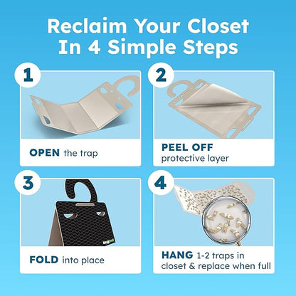 BugMD Clothes & Pantry Moth Traps – Sticky Glue Pheromone-Based Repellent