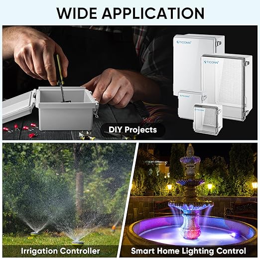 TICONN Waterproof Electrical Junction Box IP67 ABS Plastic Enclosure