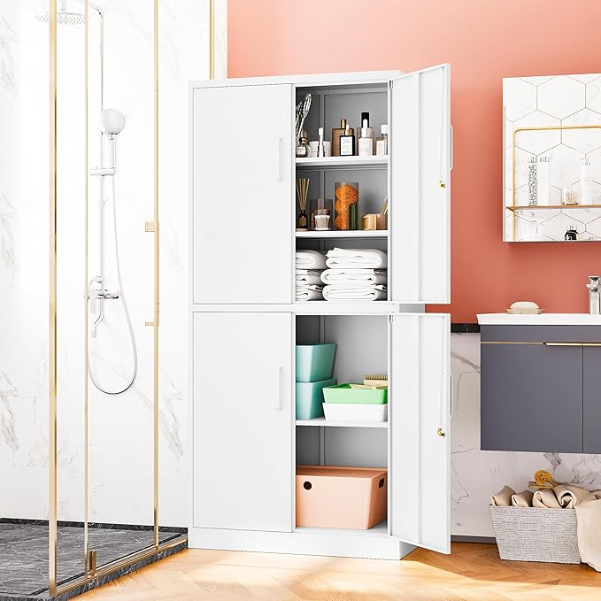 71” Metal Storage Lockable Heavy Duty File Cabinet Garage Tool Cabinets