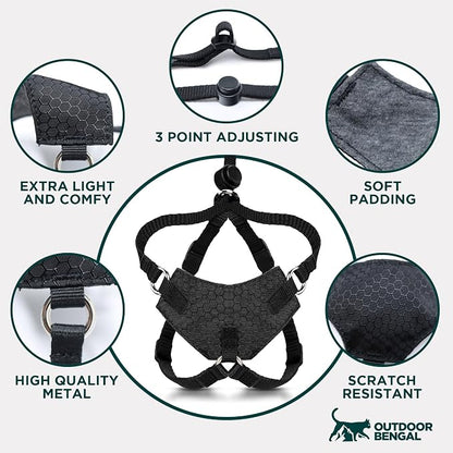 Houdini™ Escape Proof Cat Harness and Leash (Pink, XL) | Adjustable walking vest with 6ft lead, breathable mesh, secure snug fit, lightweight for travel, hikes and daily adventures