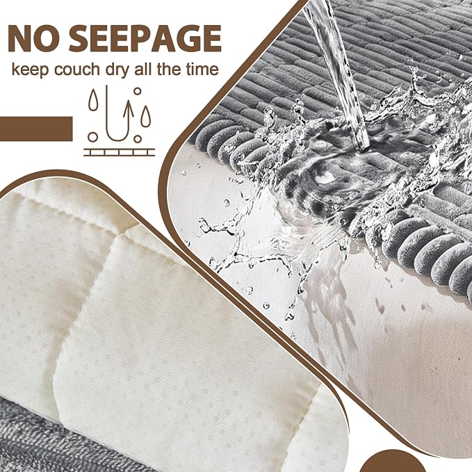 FUANGUI Waterproof Couch Cover Sofa Cover for Dogs and Pets Sofa Protector | Non-Slip Washable Fuzzy Soft Cat Bed Sofa Slipcover for 2-3 Cushion Couch Sofa Pet Friendly, Grey, 27.6" x 82.7", 1 pcs