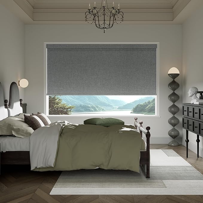 Boolegon Motorized 100% Blackout Roller Blinds