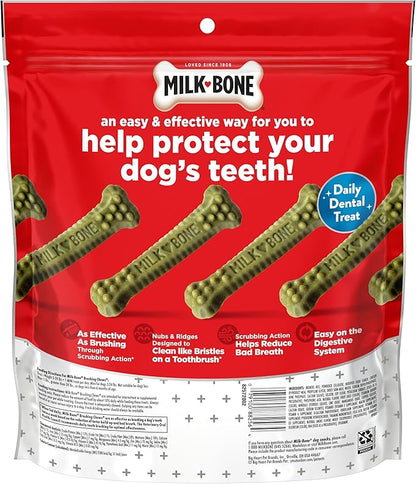 Milk-Bone Fresh Breath Brushing Chews, 48 Mini Daily Dental Dog Treats Scrubbing Action Helps Clean Teeth