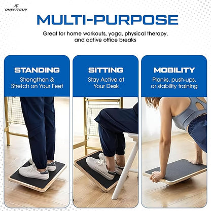 Wooden Balance Board for Adults, Wobble Board for Core Strength & Stability