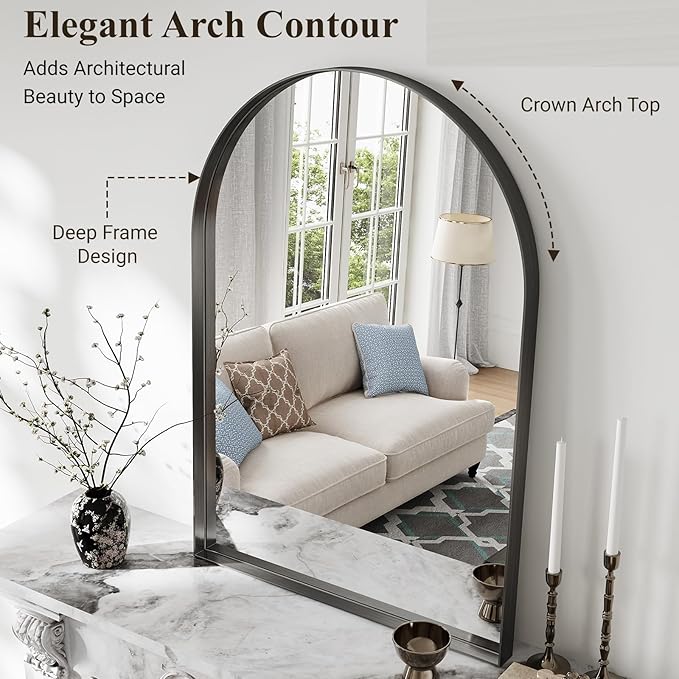 Arch Bathroom Mirror, Tempered Glass Decor Mirror