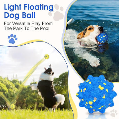 Dog Balls for Aggressive Chewers, 4PCS Etpu Dog Toy Ball, Tennis Balls for Dogs Aggressive Chewers, Indestructible Chew for Large Medium Small Dogs (Yellow + Blue)