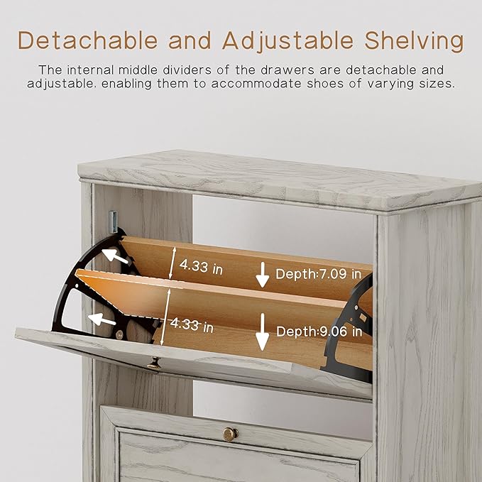Chogori 3-Tier Shoe Cabinet – Solid Wood Entryway Shoe Storage Organizer