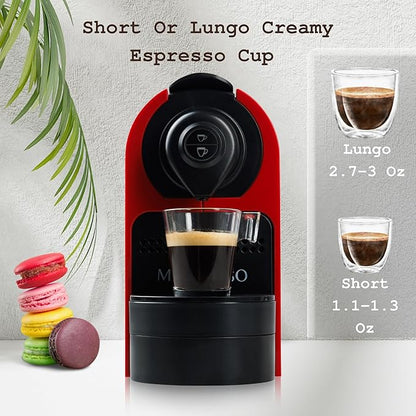 Mixpresso Red Espresso Coffee Machine – Compact 1400W Single Serve Coffee Maker