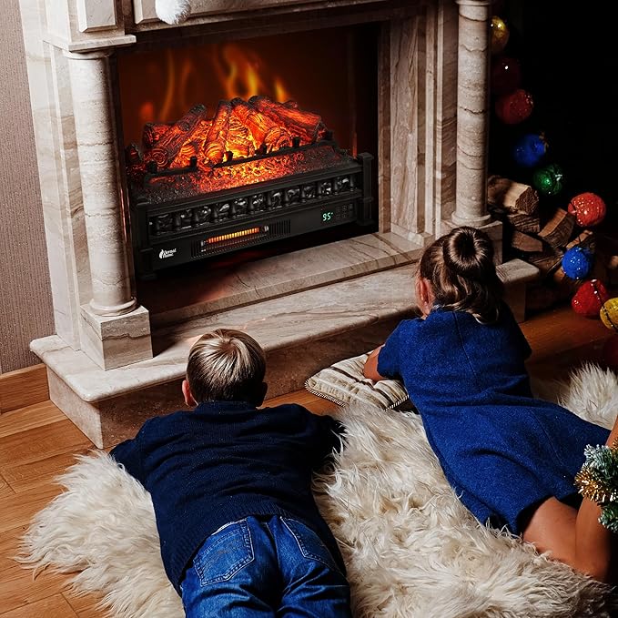 TURBRO Eternal Flame 26 in. WiFi Infrared Quartz Electric Fireplace Log Heater