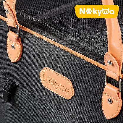Large Cat Carrier with Wheels, Rolling Cat Carrier, 24"x 13.8"x 15.4" Pet Carrier with Wheels for Large Cats Small Dogs up to 38 LBS, Ideal for Travel, Walking and Camping(NOT for TSA)