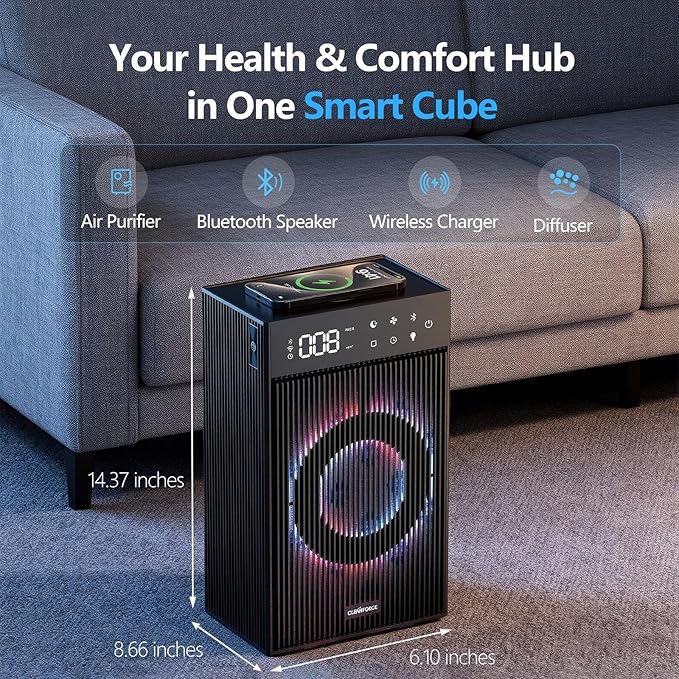 CleanForce Rainbow Cube | World’s First 4-in-1 Space-saving Air Purifier