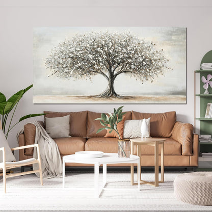 Canvas Wall Art Decor Canvas Art Decor Tree of Life Art Modern Black and White Wall Art Prints Large Artwork for Walls Pictures for Living Room for Bedroom Office Wall Decor 24" X 48"