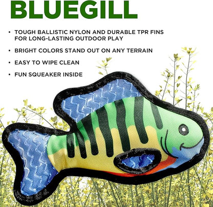 Plush Dog Toys | Bluegill Fish Stuffed Animal Squeaky Toy for Dogs | Outdoor Pet Toy Built for Adventure