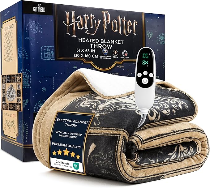 Harry Potter Gifts Heated Blanket Electric, Luxurious Soft Fleece Throw