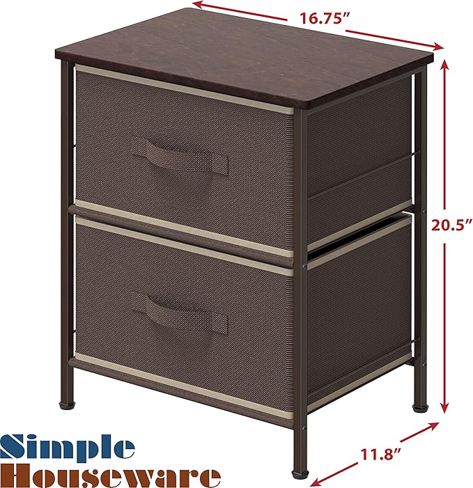 SIMPLE HOUSEWARE 2 Tier Night Stands Dresser