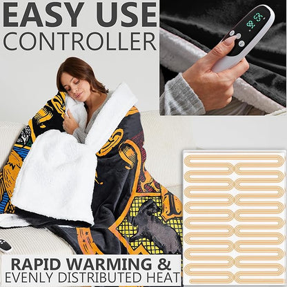 Harry Potter Gifts Heated Blanket Electric, Queen Size Luxurious Fleece