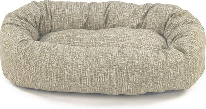 Majestic Pet Bagel Calming Dog Bed, 32 Inch Medium, Round, Washable, Tan | Cozy Soft Fluffy Donut Pet Bed with Spine Support for Head Rest – Anti-Anxiety Comfort for Puppies & Dogs, 32x23x7 Inches