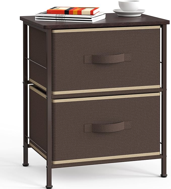 SIMPLE HOUSEWARE 2 Tier Night Stands Dresser